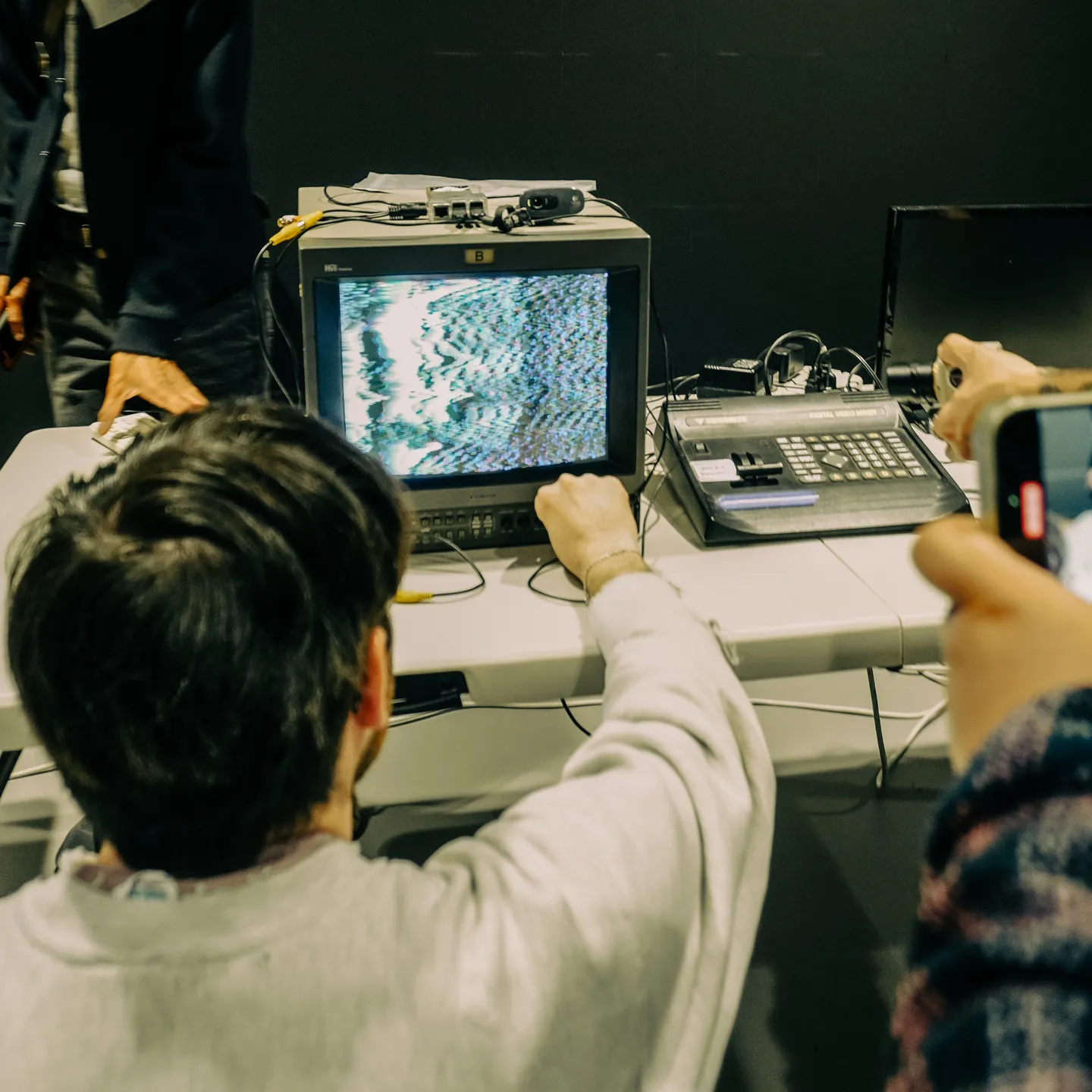 Video experimentation with a CRT and glitchy video generators