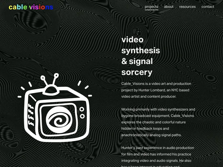 screenshot of Cable Visions website