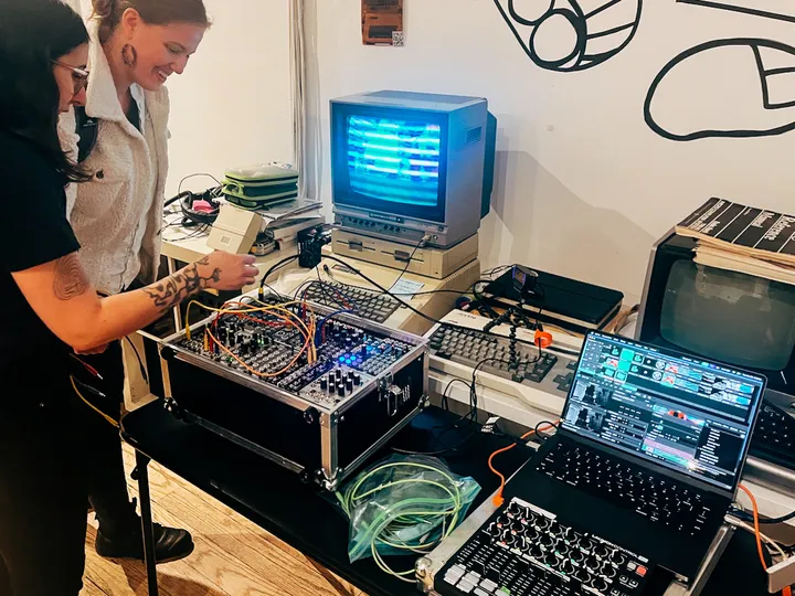 Me showing my video synth at Demo Palooza