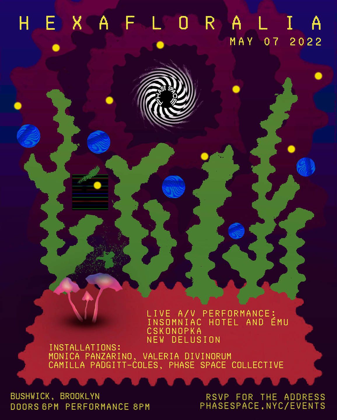 Flyer for HEXAFLORALIA show