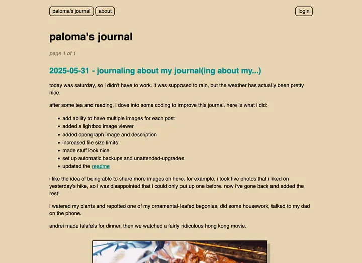 screenshot of journal website