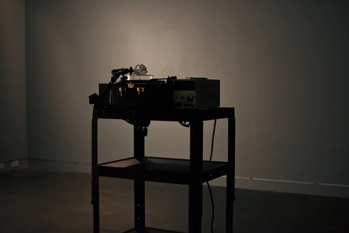 Apparatus from farther away with lights on