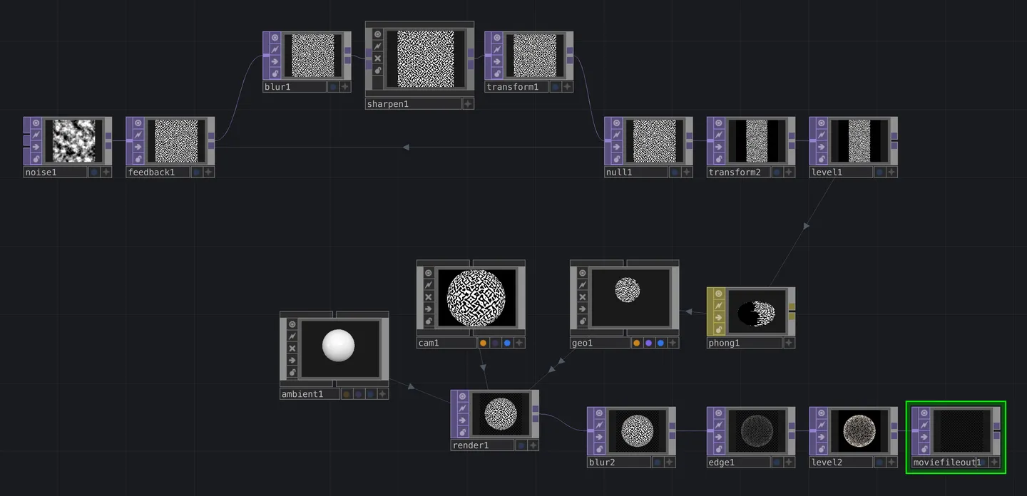 Screenshot of touch designer patch