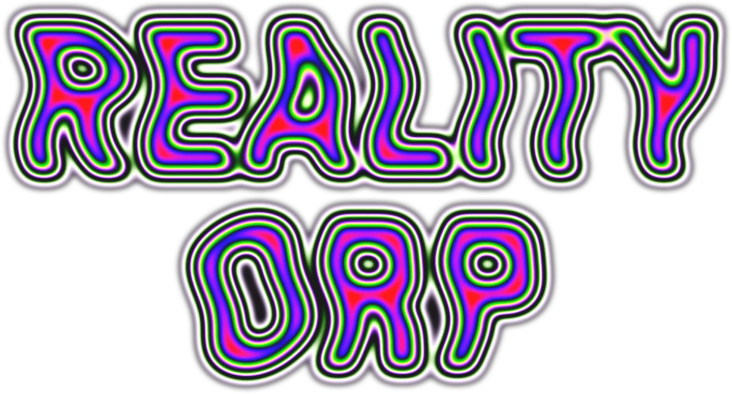 REALITY ORP in trippy striped text