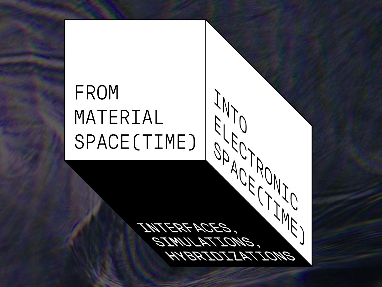 Graphic from cover of thesis book, titled From Material Space(time) into Electronic Space(time)