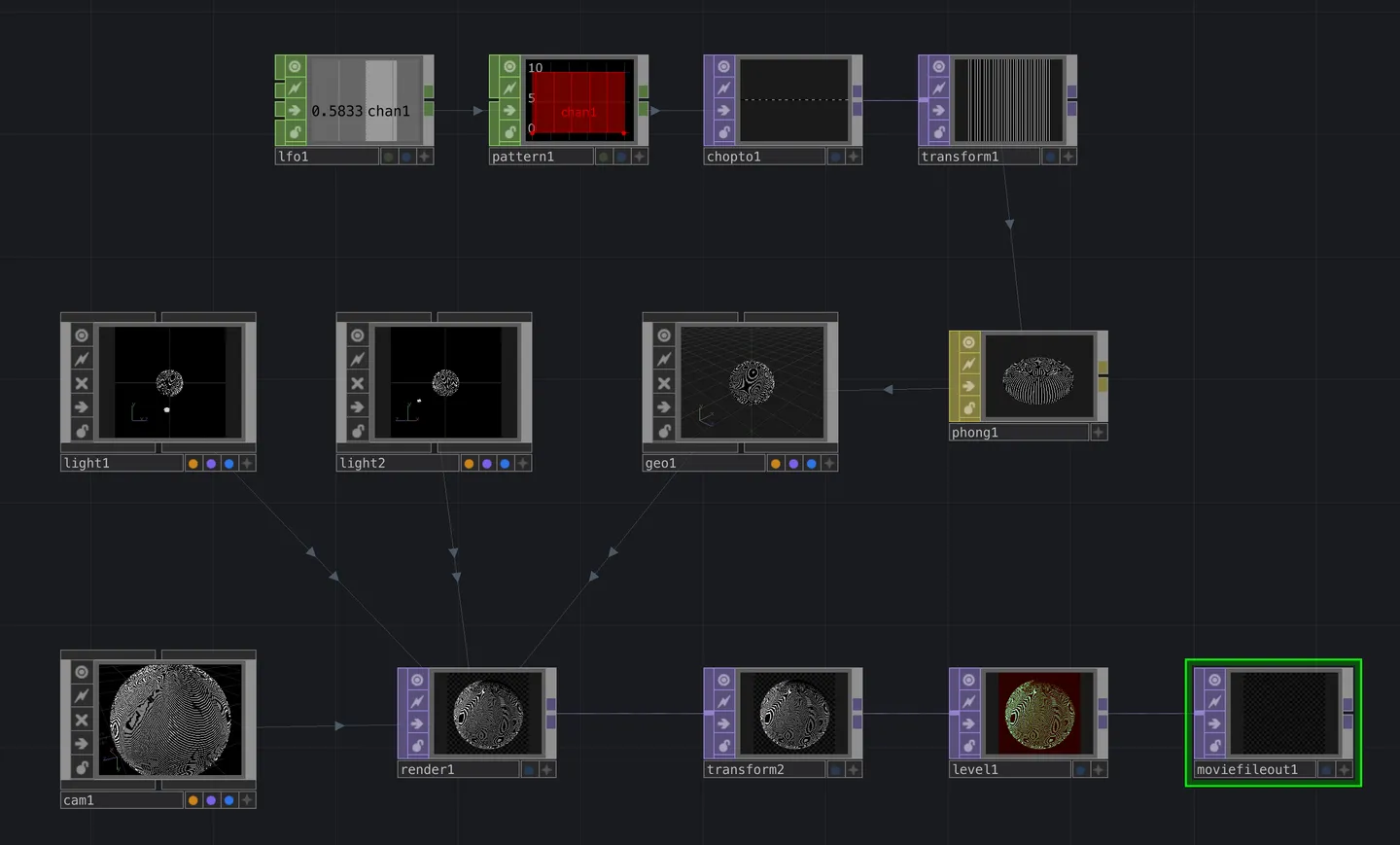Screenshot of touch designer patch