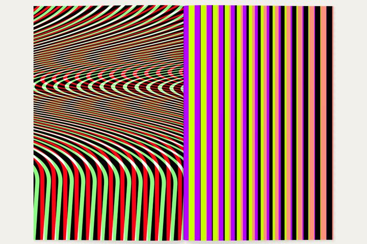 Screenshot of e-zine with eye-watering moiré patterns