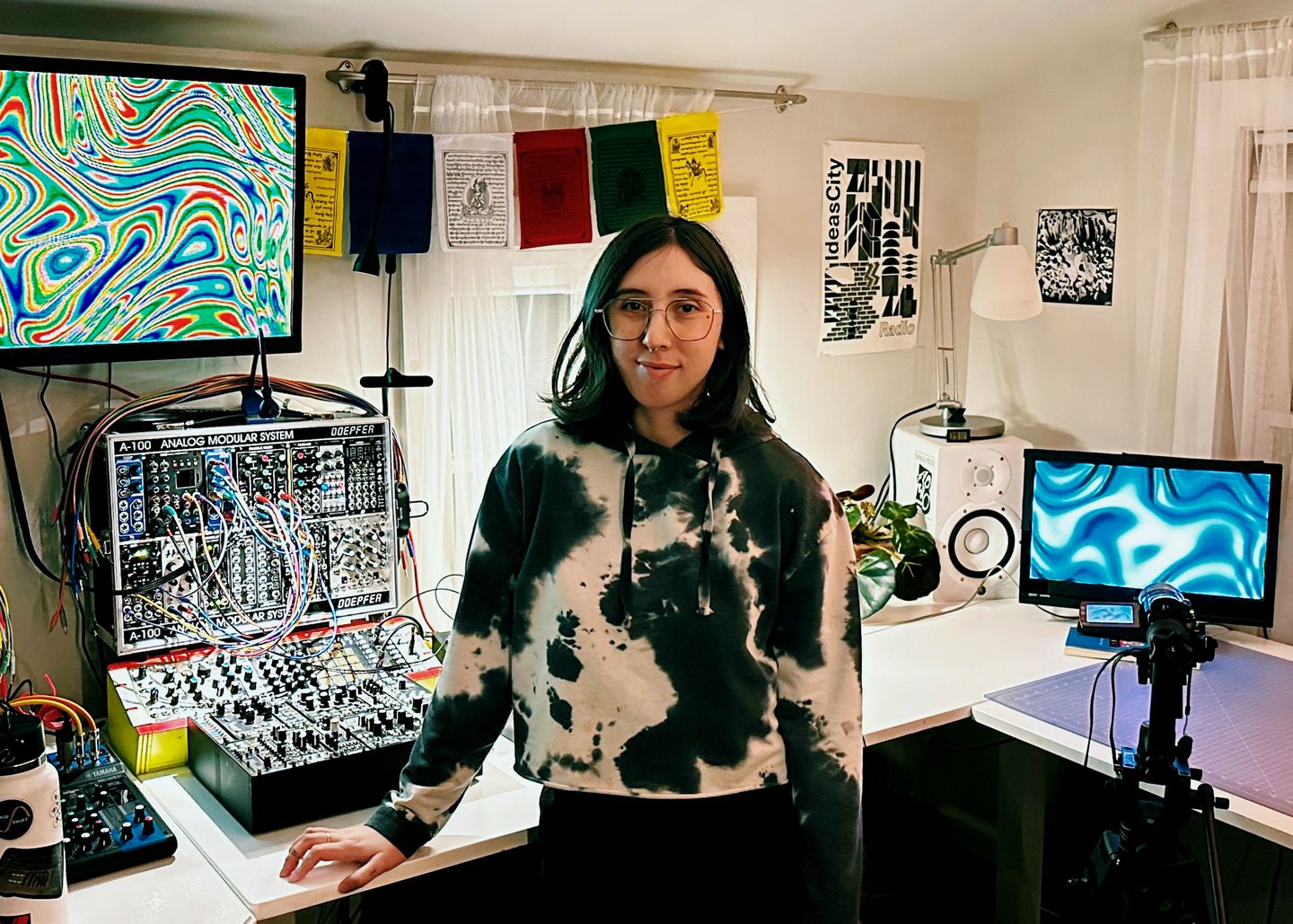 Portrait of Paloma Kop with their video equipment