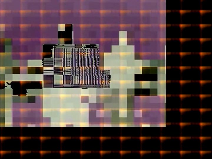 A pixelated abstract image