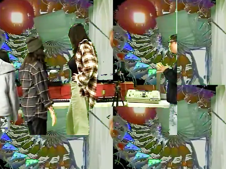 Students pondering chaotic spirals