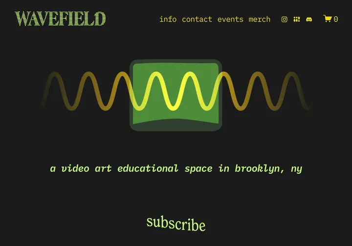 screenshot of Wavefield's website